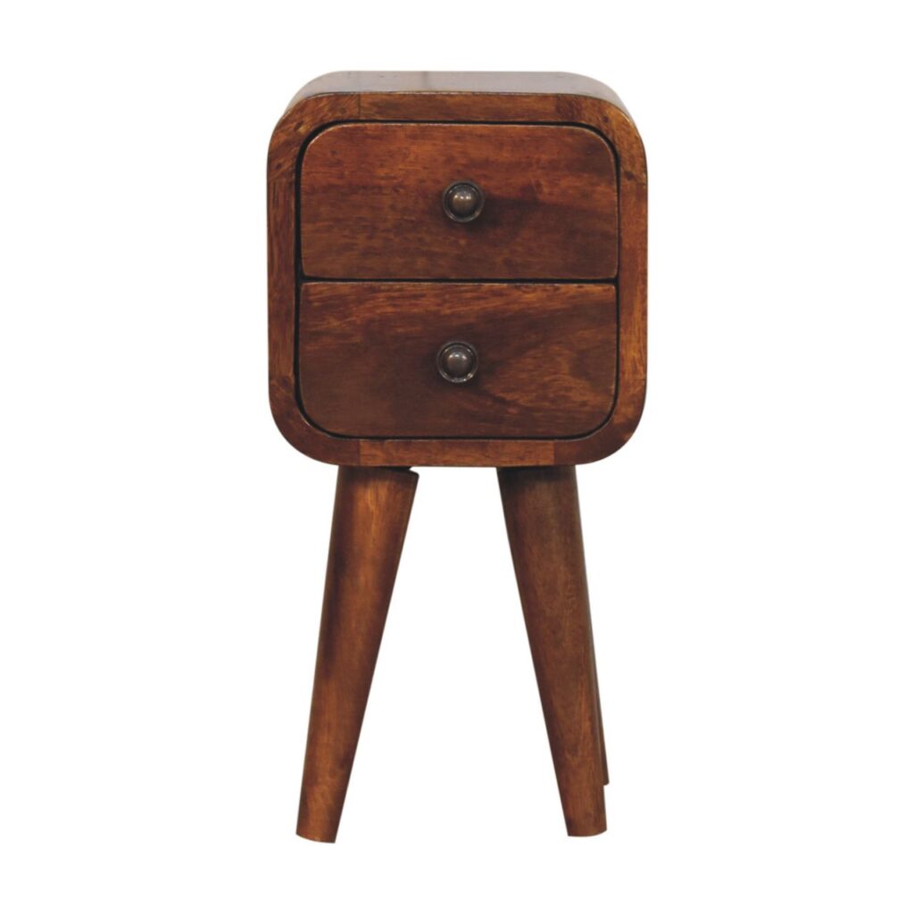 Extra Mini Curved Chestnut Bedside - Image 2