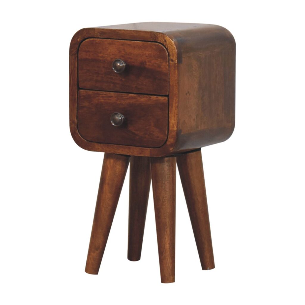 Extra Mini Curved Chestnut Bedside - Image 3