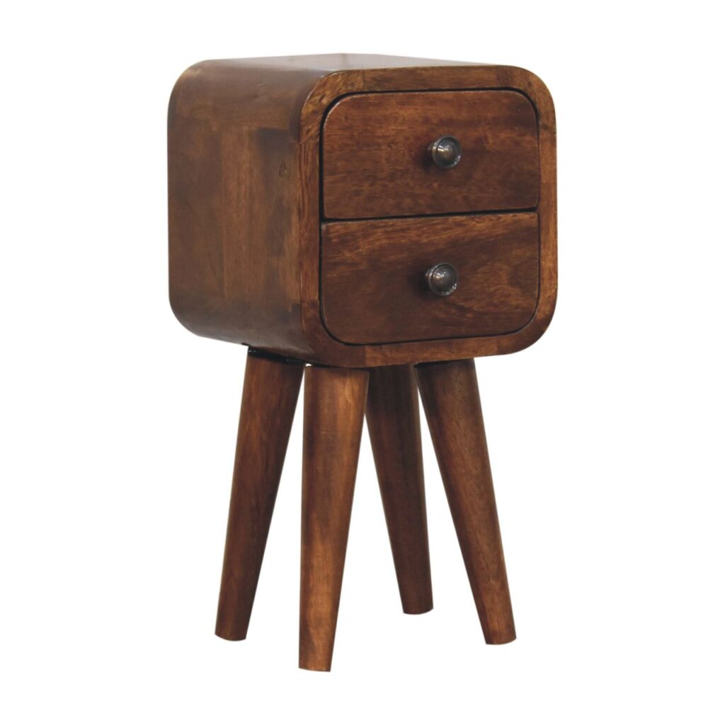 Extra Mini Curved Chestnut Bedside - Image 4