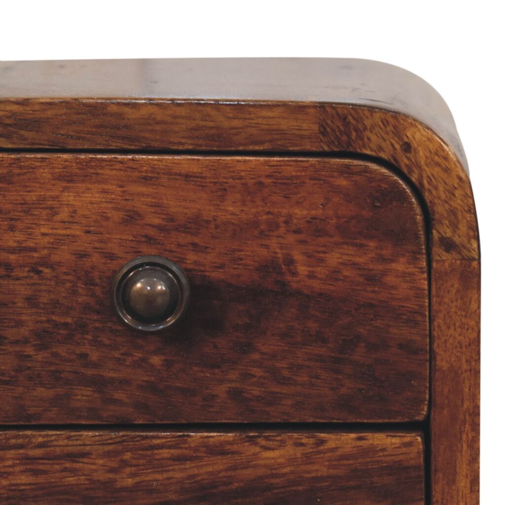 Extra Mini Curved Chestnut Bedside - Image 5