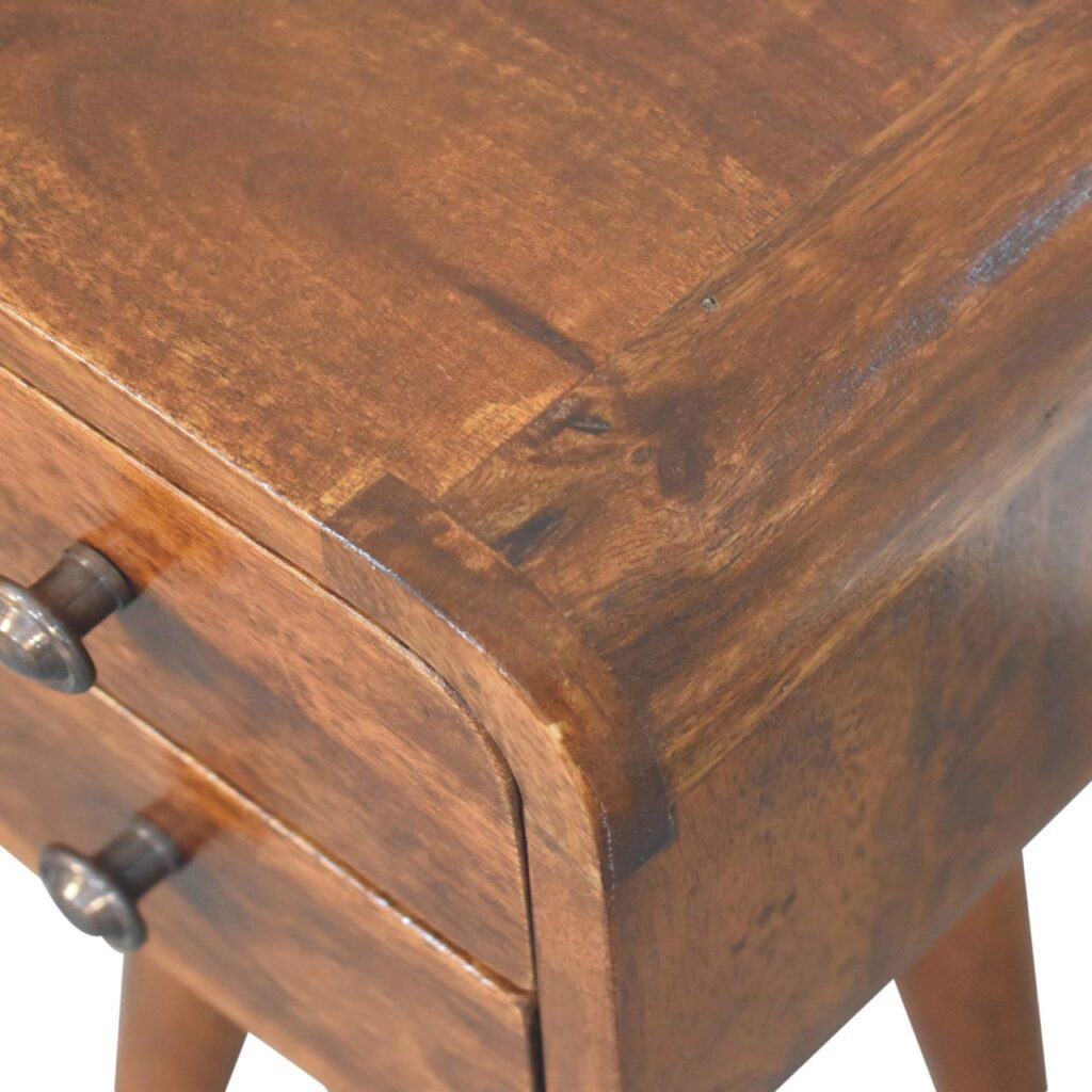 Extra Mini Curved Chestnut Bedside - Image 6