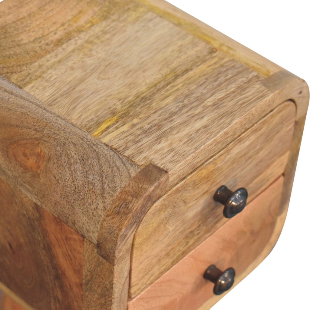 Extra Mini Curved Oak-ish Bedside - Image 6