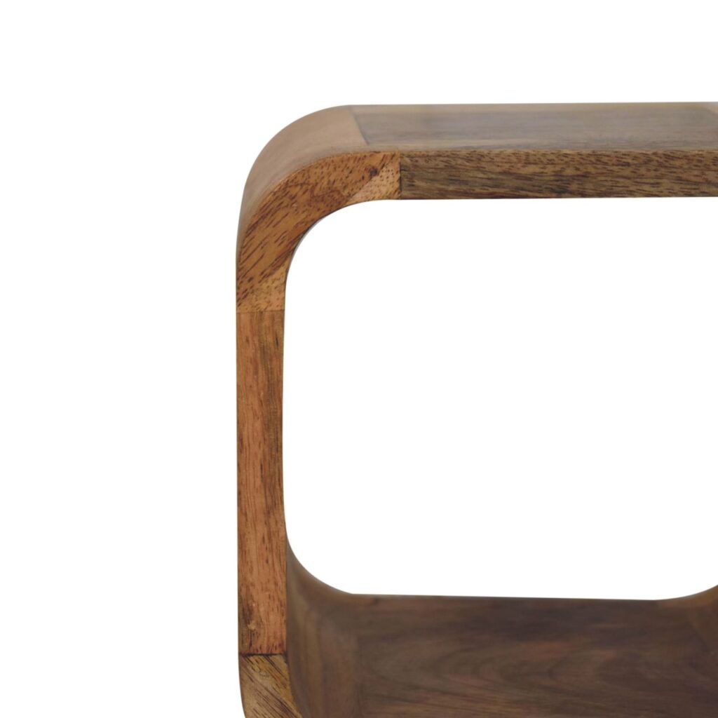 Extra Mini Minimalist Open Curved Oak-ish Bedside - Image 5