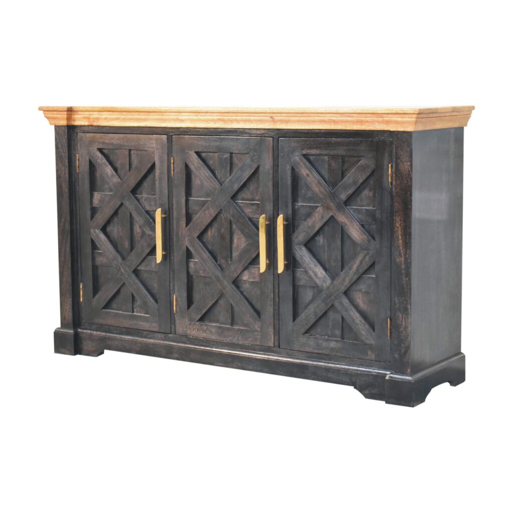 Regal Ash Black Rustic Sideboard - Image 3