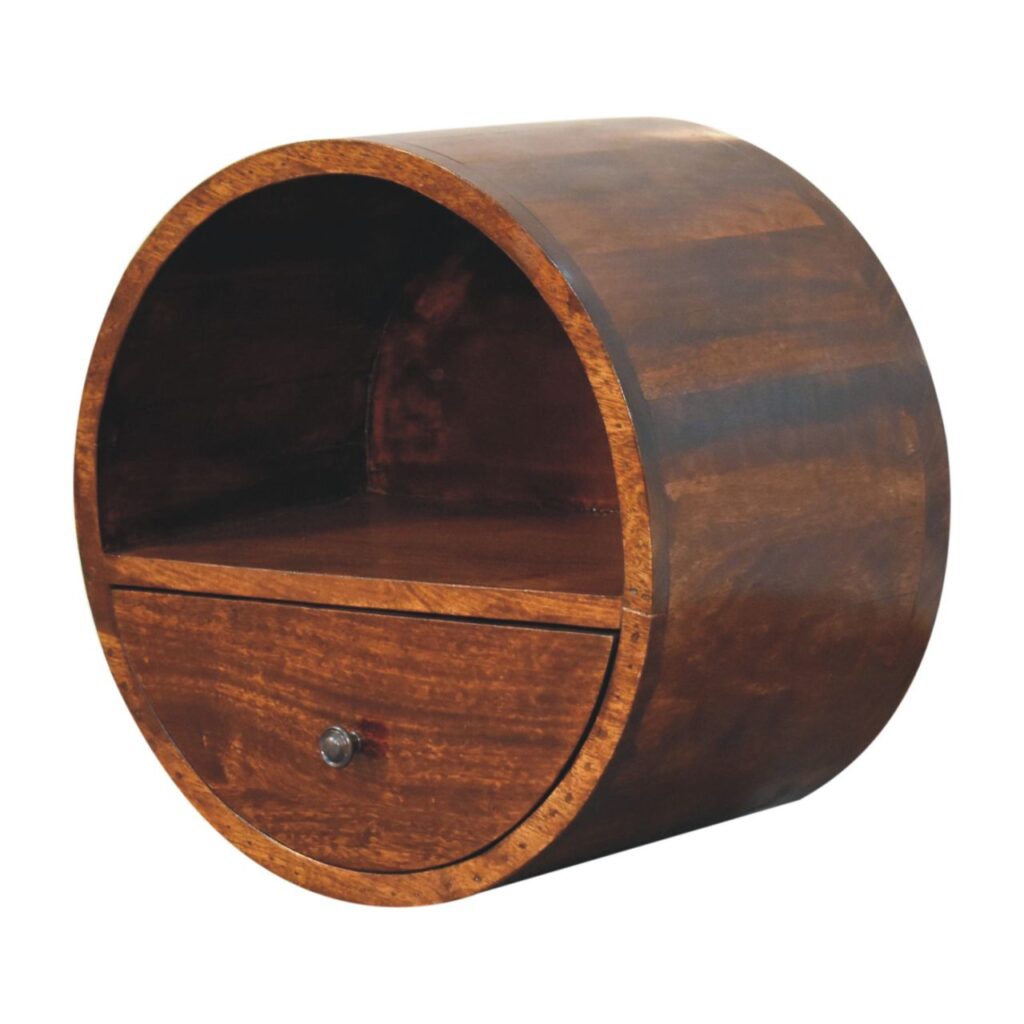 Floating Circle Chestnut Bedside - Image 3