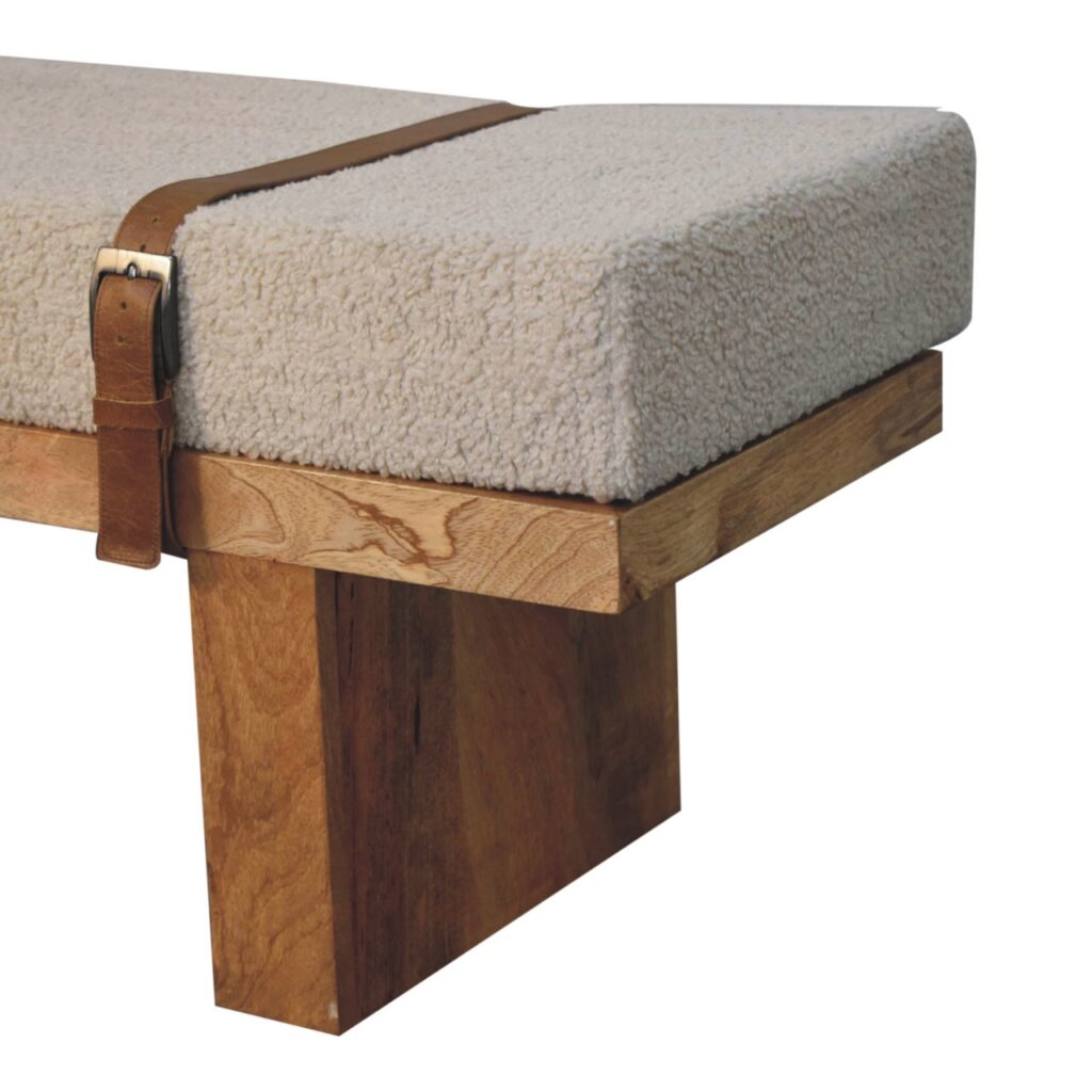 Belmont Cream Boucle Bench - Image 6