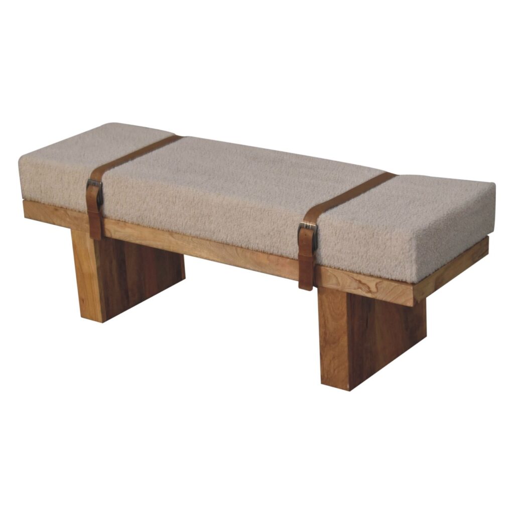 Belmont Cream Boucle Bench - Image 7