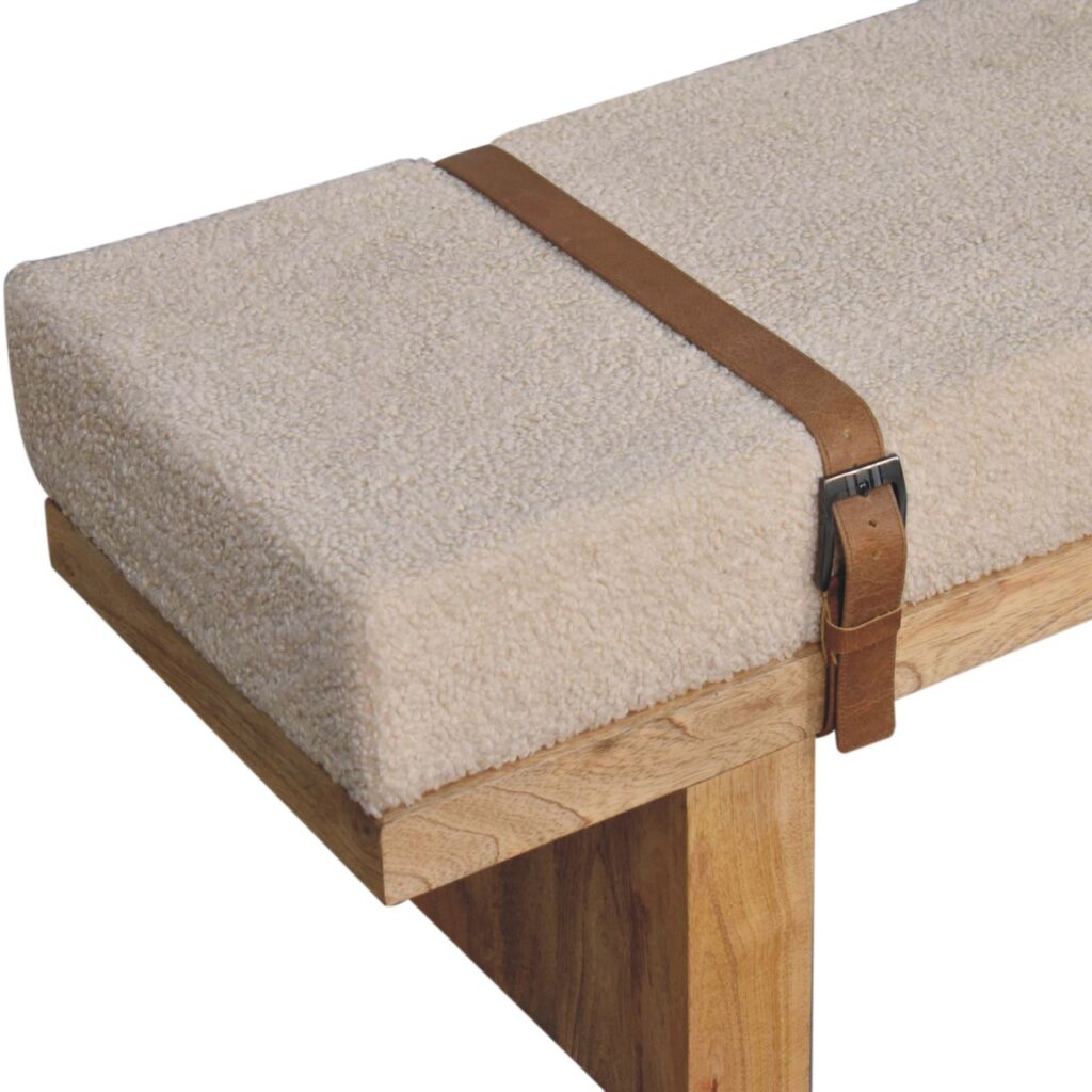 Belmont Cream Boucle Bench - Image 8